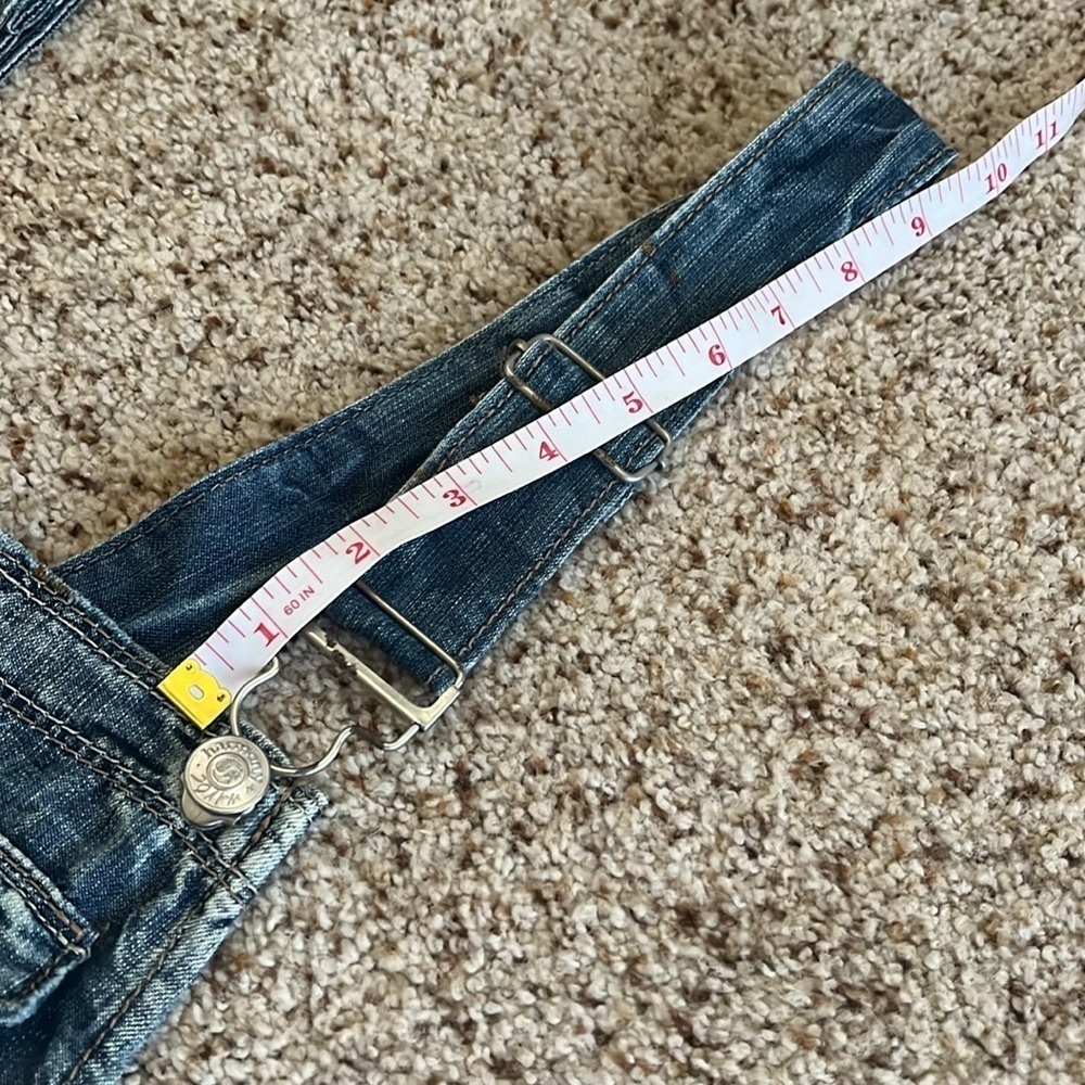 harmony and havoc distressed light wash denim overalls - Picture 9 of 16